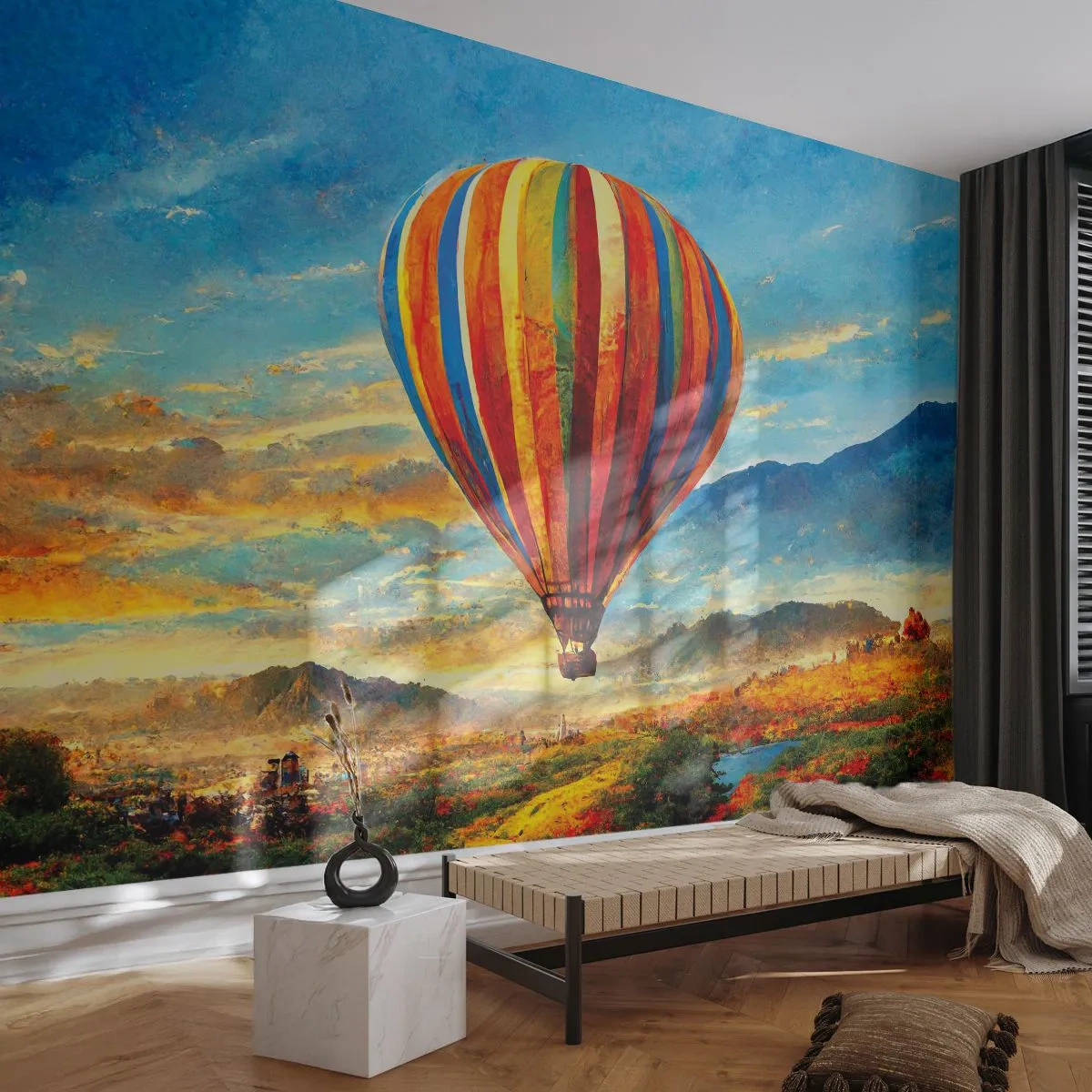 Tapet Premium Sand - În liniște puteți vedea mai multe - Balon, Peisaj, Natură - 100x70 cm