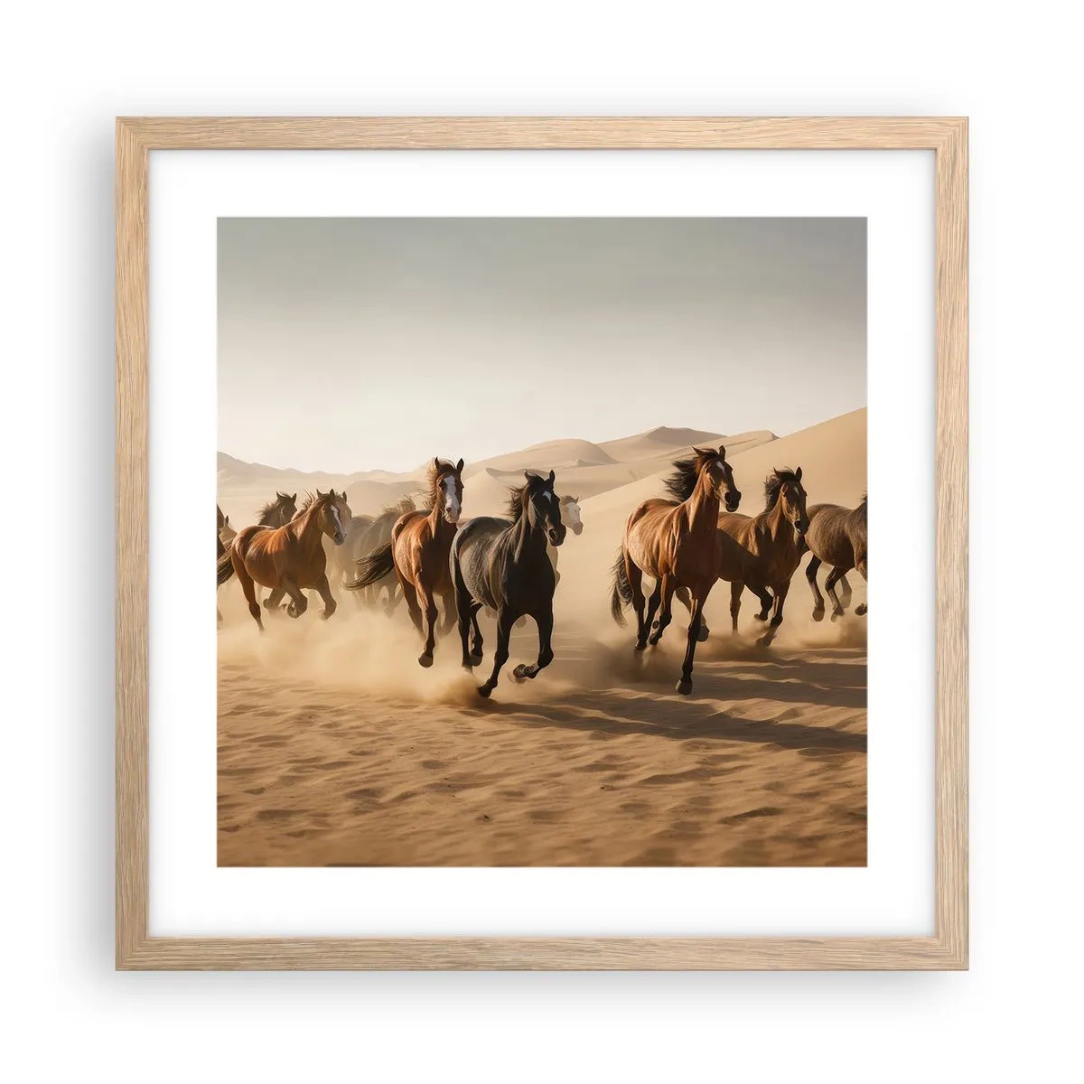 Poster în ramă de stejar deschis - Liberi ca vântul - 40x40 cm