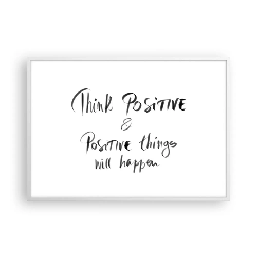 Poster în ramă albă - Cum să trăim bine? - 100x70 cm