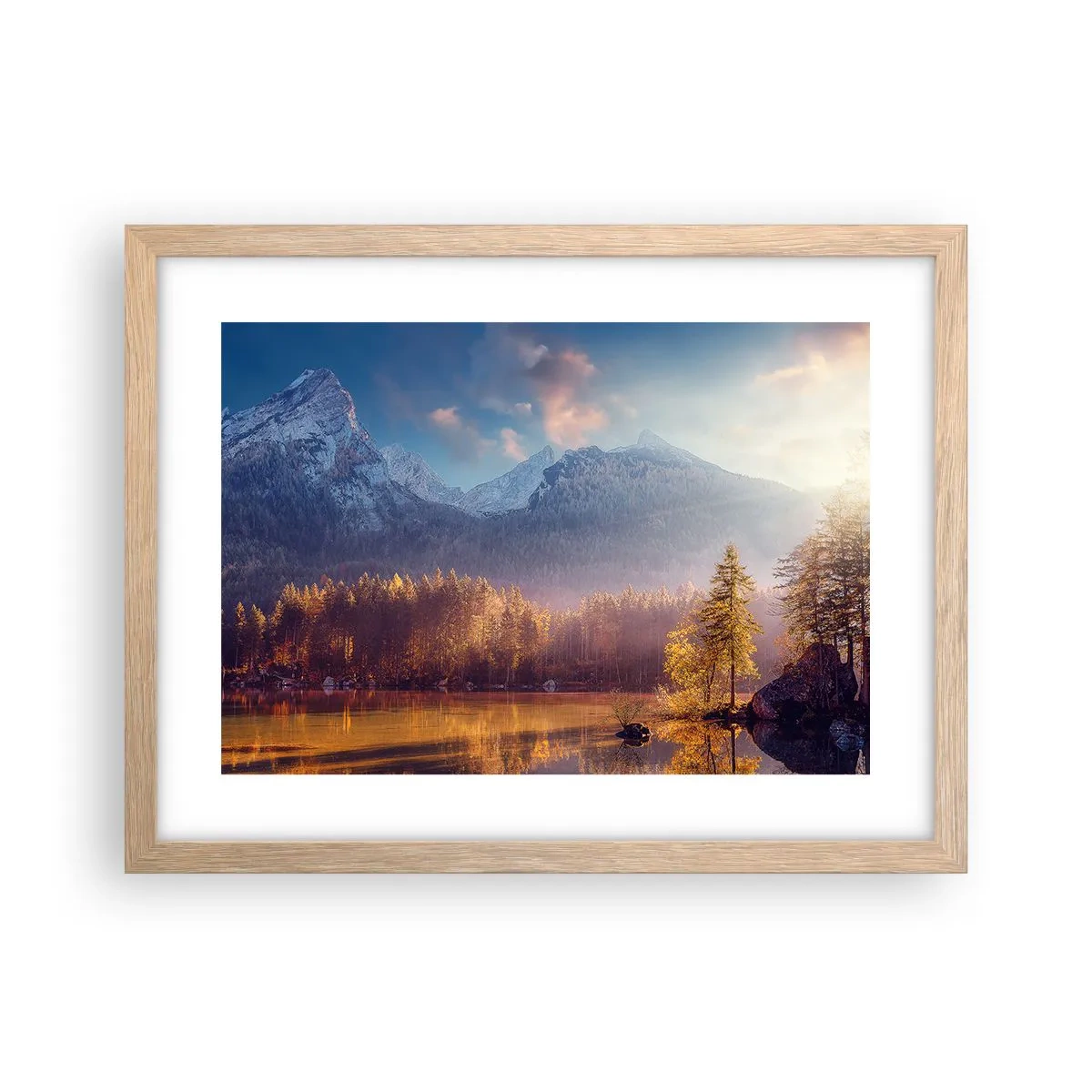 Poster în ramă de stejar deschis - La munte și la deal - 40x30 cm