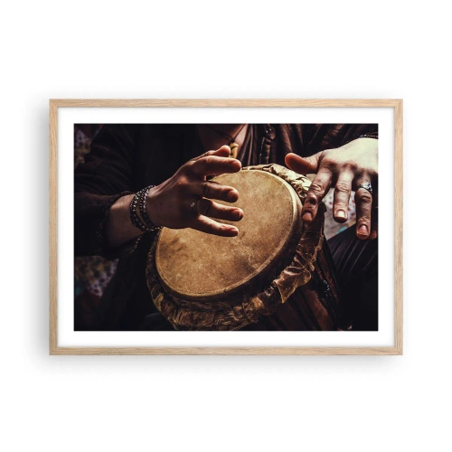 Poster în ramă de stejar deschis - În ritmul inimii - 70x50 cm