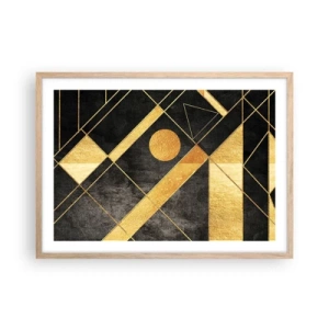 Poster în ramă de stejar deschis - Soarele deșertului - 70x50 cm