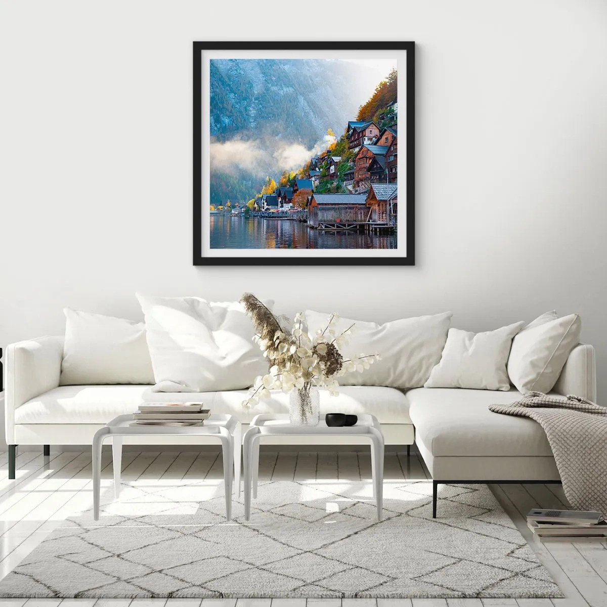 Poster în ramă neagră - Atmosferă alpină - 30x30 cm