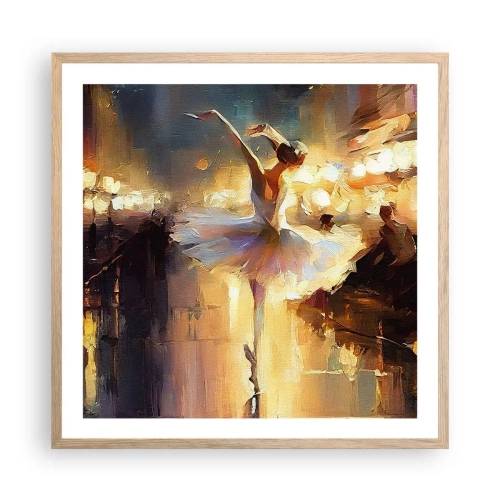 Poster în ramă de stejar deschis - Un miracol în stradă - 60x60 cm