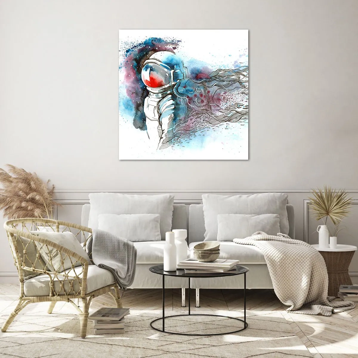 Tablou pe sticlă - Singur cu cosmosul - 30x30 cm