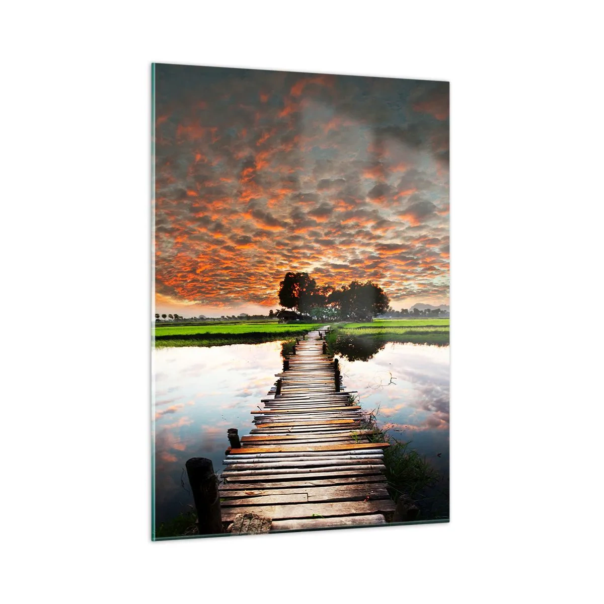 Tablou pe sticlă - Întindeți brațele - respirați - 50x70 cm