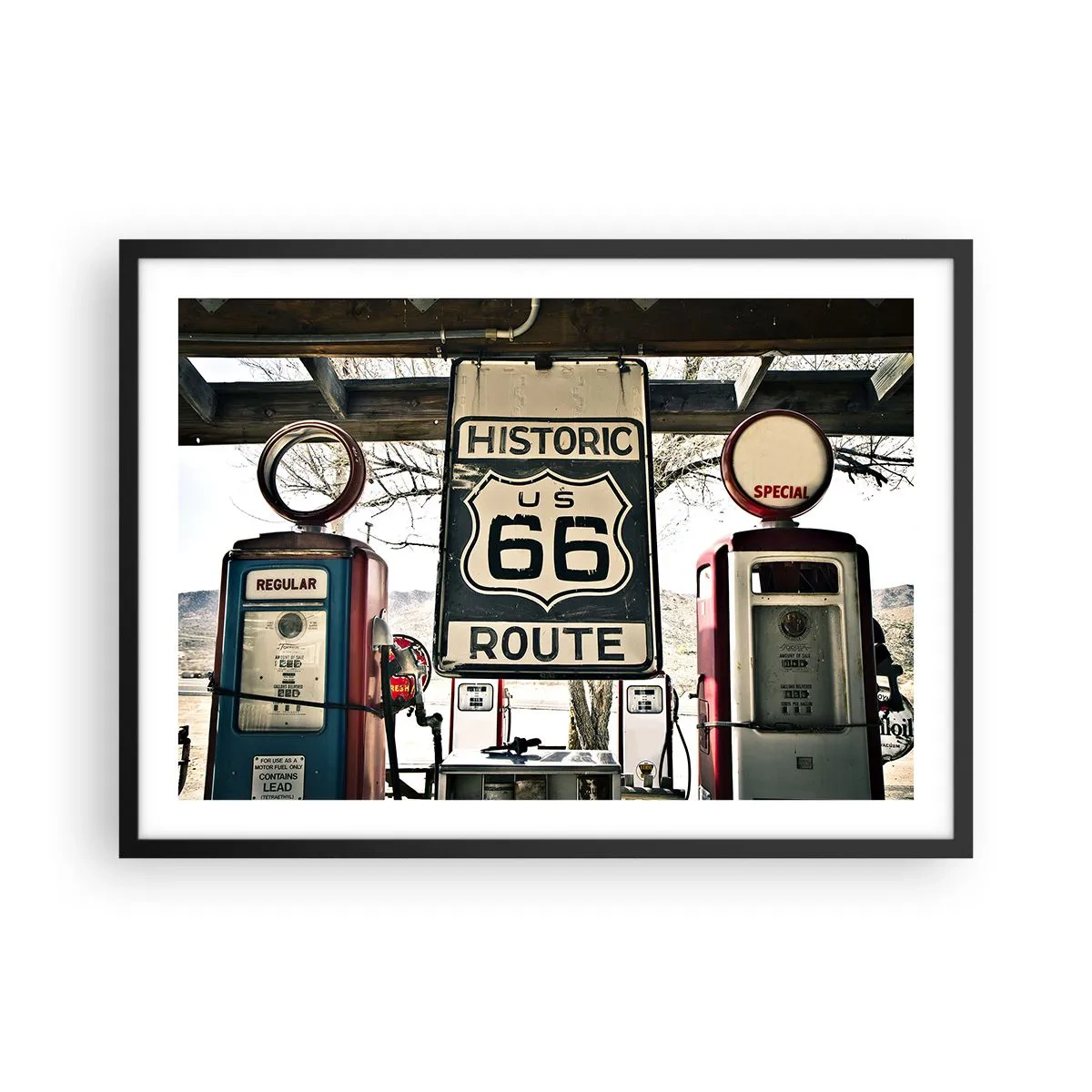 Poster în ramă neagră - O călătorie americană retro - 70x50 cm