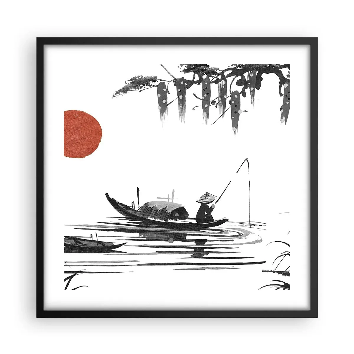 Poster în ramă neagră - O după-amiază asiatică - 50x50 cm