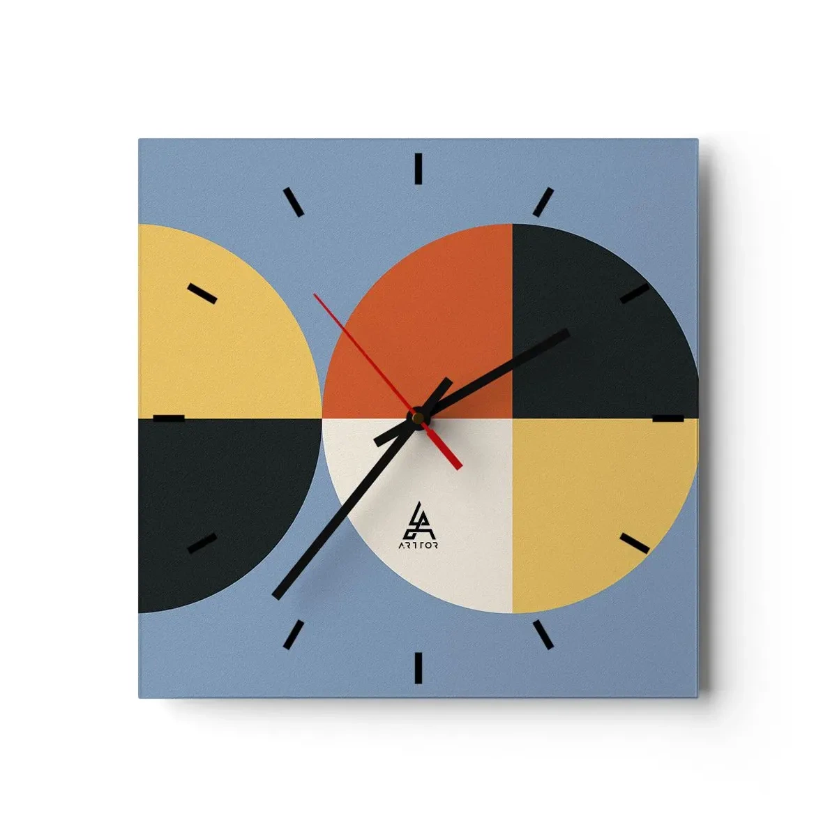 Ceas de perete - Ceas pe sticlă - Uită-te și numără - 30x30 cm