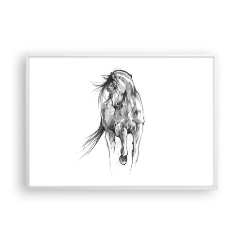 Poster în ramă albă - Într-un trap grațios - 100x70 cm