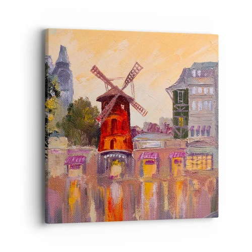 Tablou pe pânză - Icoane pariziene - Moulin Rouge - 40x40 cm