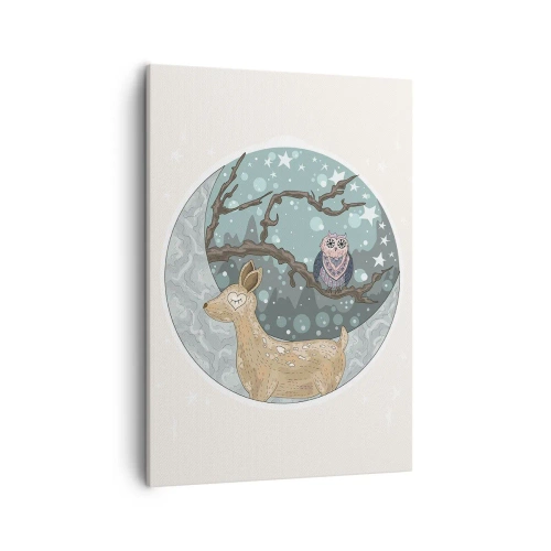 Tablou pe pânză - O noapte în pădure de poveste - 50x70 cm