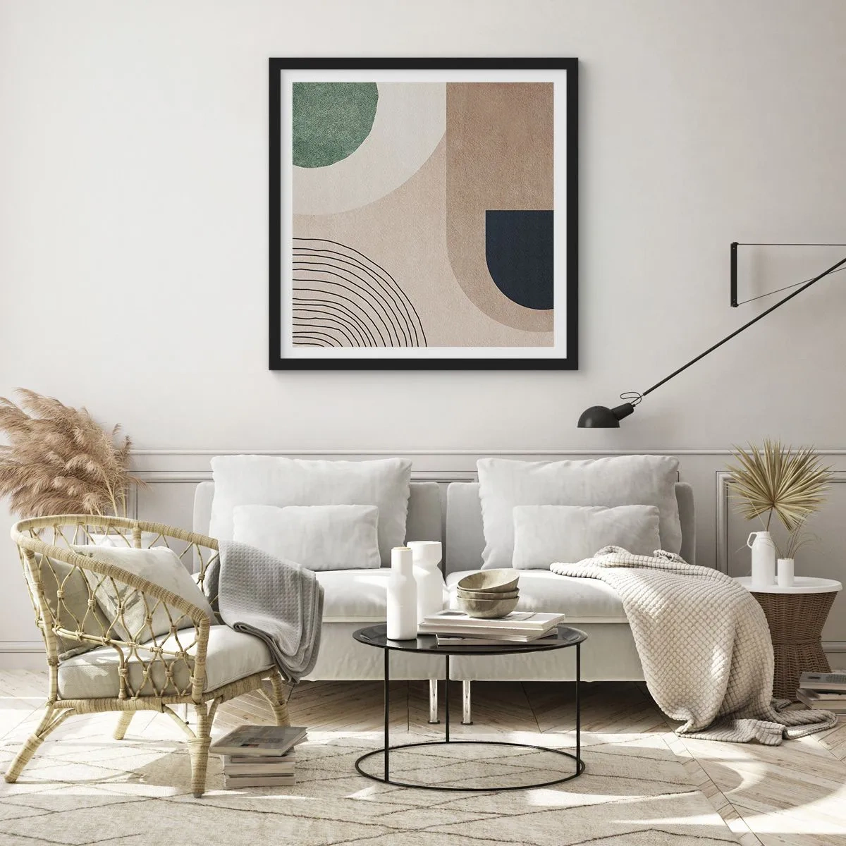 Poster în ramă neagră - Blândețea ovalului - 50x50 cm