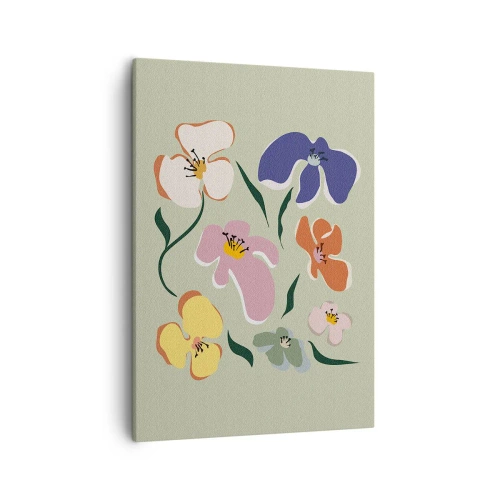 Tablou pe pânză - Panseluțe colorate - 50x70 cm