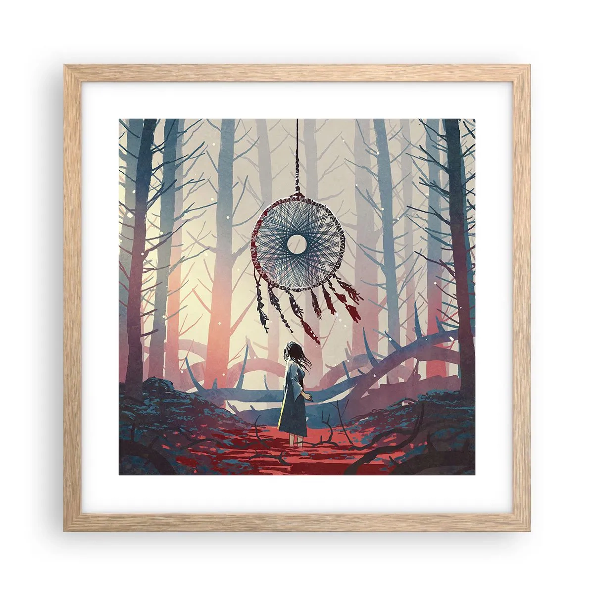 Poster în ramă de stejar deschis - Ritualul secret al fericirii - 40x40 cm