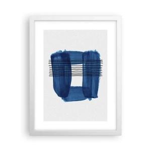 Poster în ramă albă - Compoziție albastru-negru - 30x40 cm