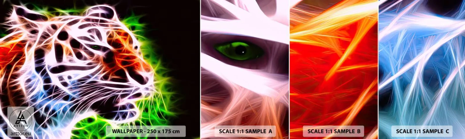 Mostră de Tapet Standard Eco - Aură amenințătoare - Abstracția, Animale, Prădător - 100x30 cm