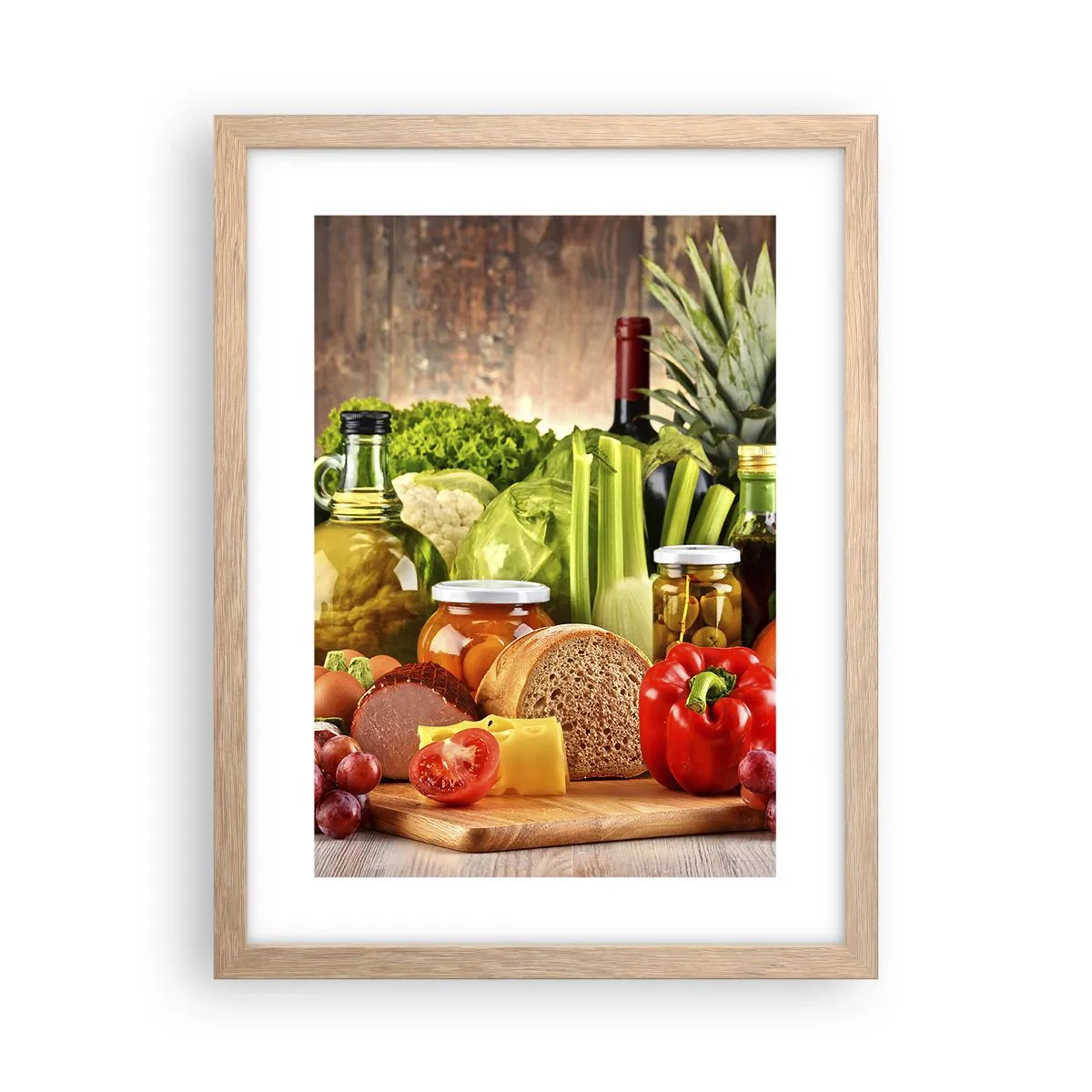 Poster în ramă de stejar deschis - Afumate, prăjite, marinate - 30x40 cm