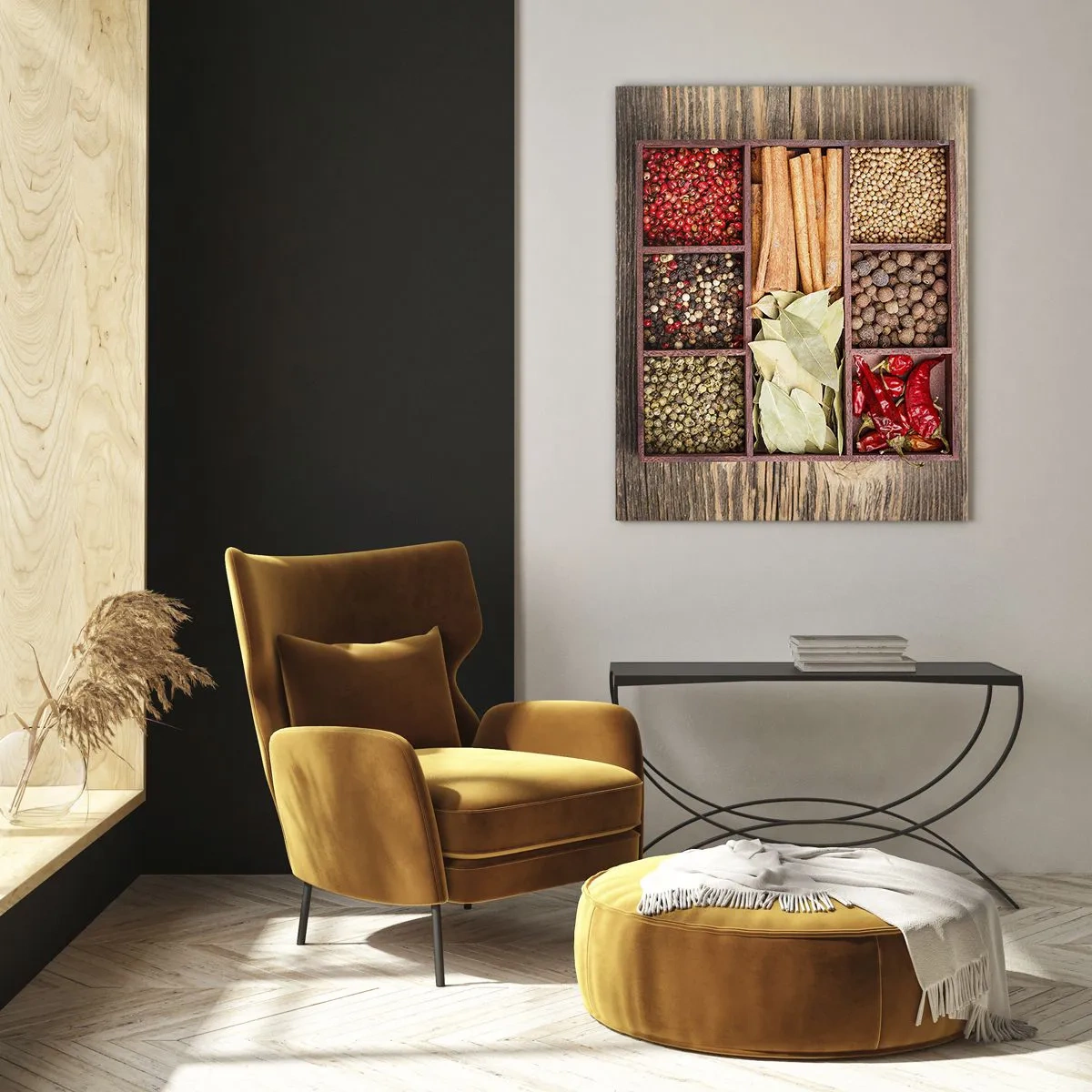 Tablou pe sticlă - Ordine de forme, buchet de arome - 50x70 cm