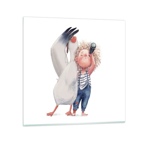 Tablou pe sticlă - Un plan pentru o călătorie minunată - 50x50 cm