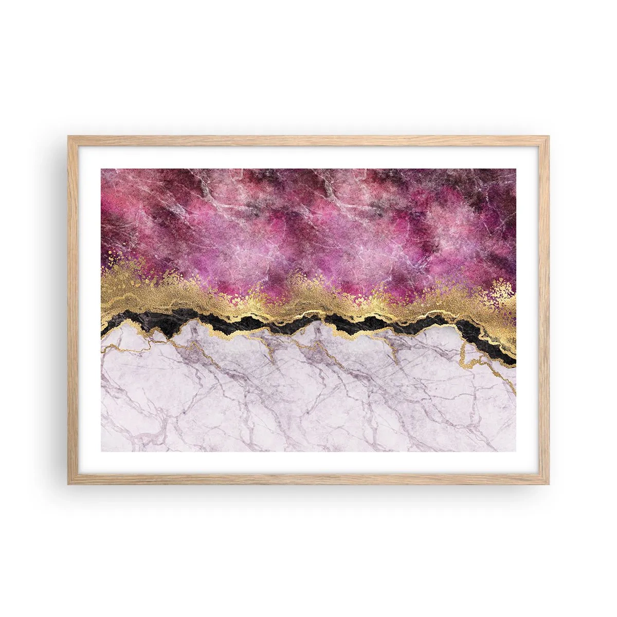 Poster în ramă de stejar deschis - La graniță - 70x50 cm