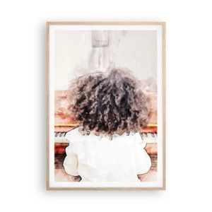 Poster în ramă de stejar deschis - Într-o lume a muzicii - 70x100 cm