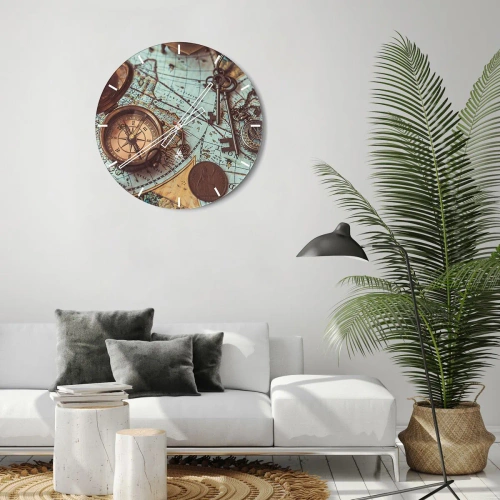 Ceas de perete - Ceas pe sticlă - Pentru aventurierul din tine - 40x40 cm