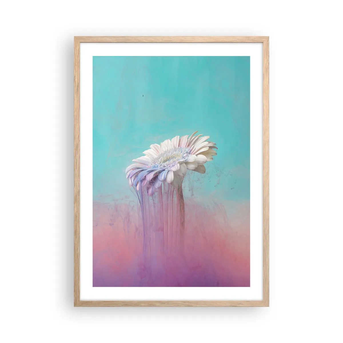 Poster în ramă de stejar deschis - Viața de după flori - 50x70 cm