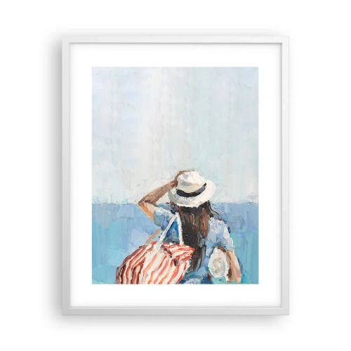 Poster în ramă albă - Bine ați venit în concediu - 40x50 cm