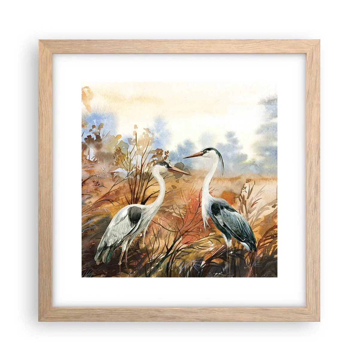 Poster în ramă de stejar deschis - Încotro în toamnă? - 30x30 cm