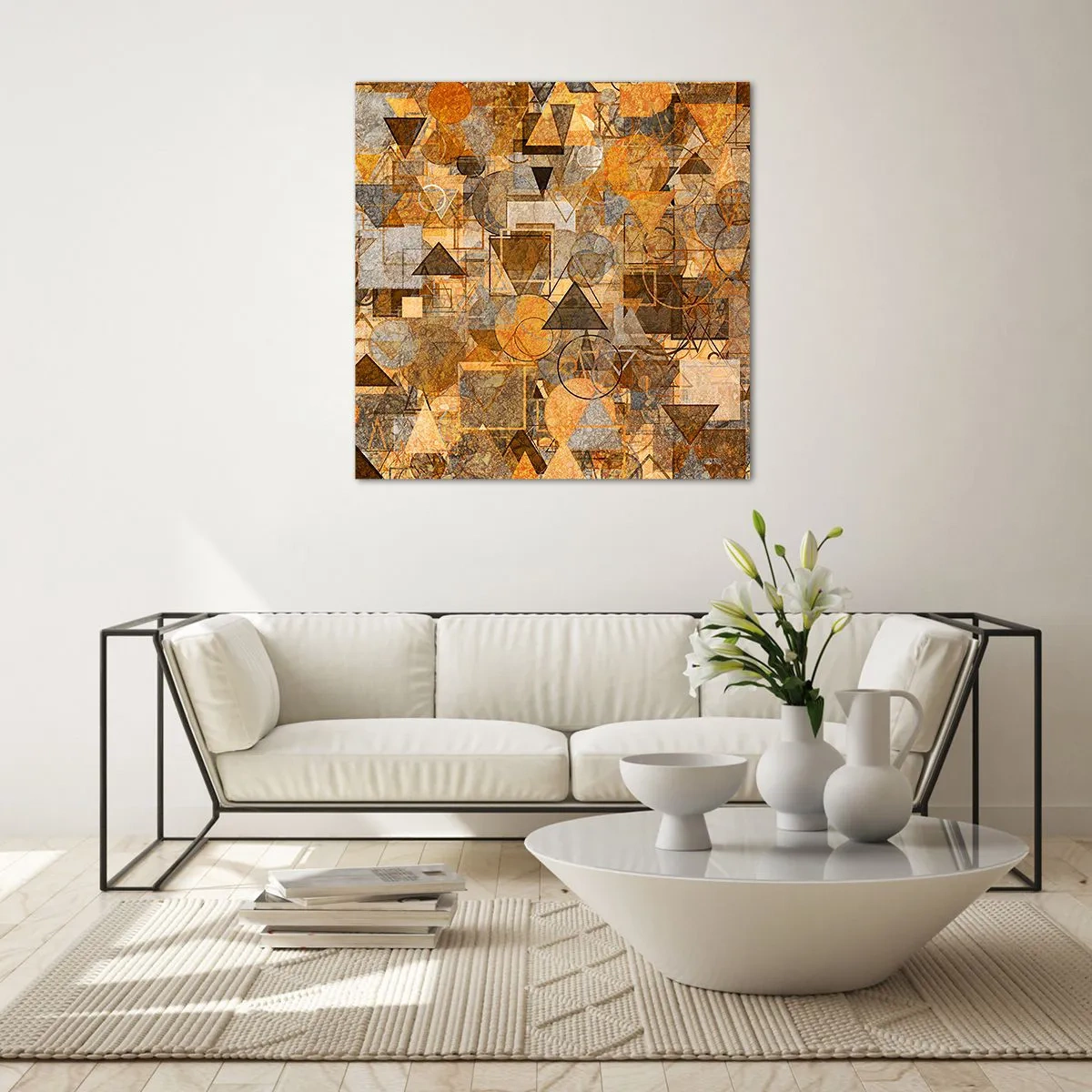 Tablou pe sticlă - Lumea băgată în formă - 70x70 cm