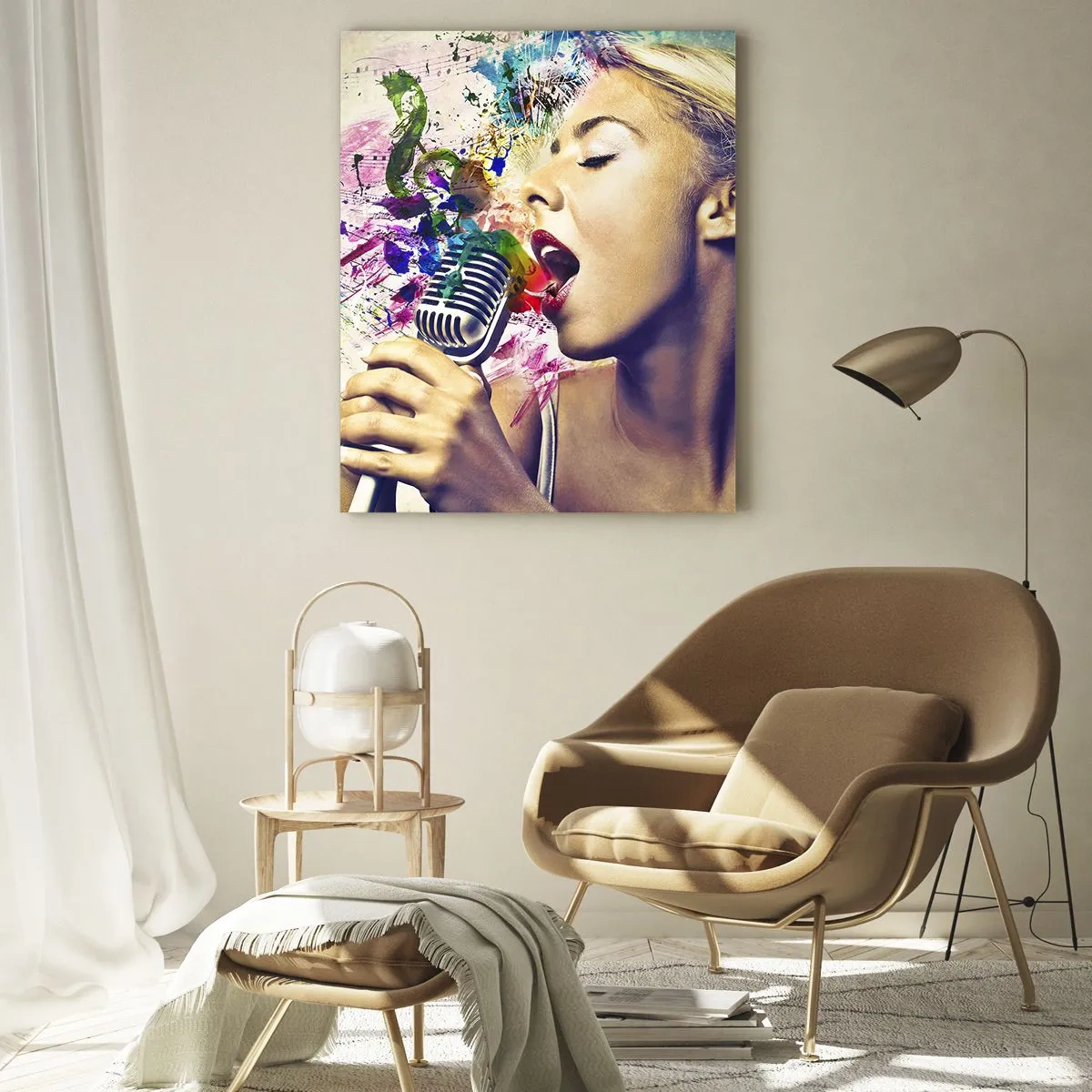 Tablou pe sticlă - Pictează lumea cu vocea ta - 70x100 cm