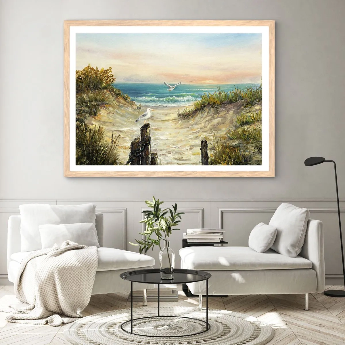 Poster în ramă de stejar deschis - Retragere fără vânt - 91x61 cm