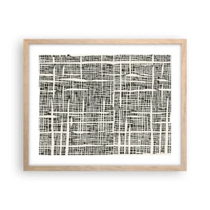 Poster în ramă de stejar deschis - O compoziție țesută - 50x40 cm