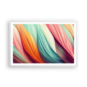 Poster în ramă albă - Țesătură de curcubeu - 91x61 cm