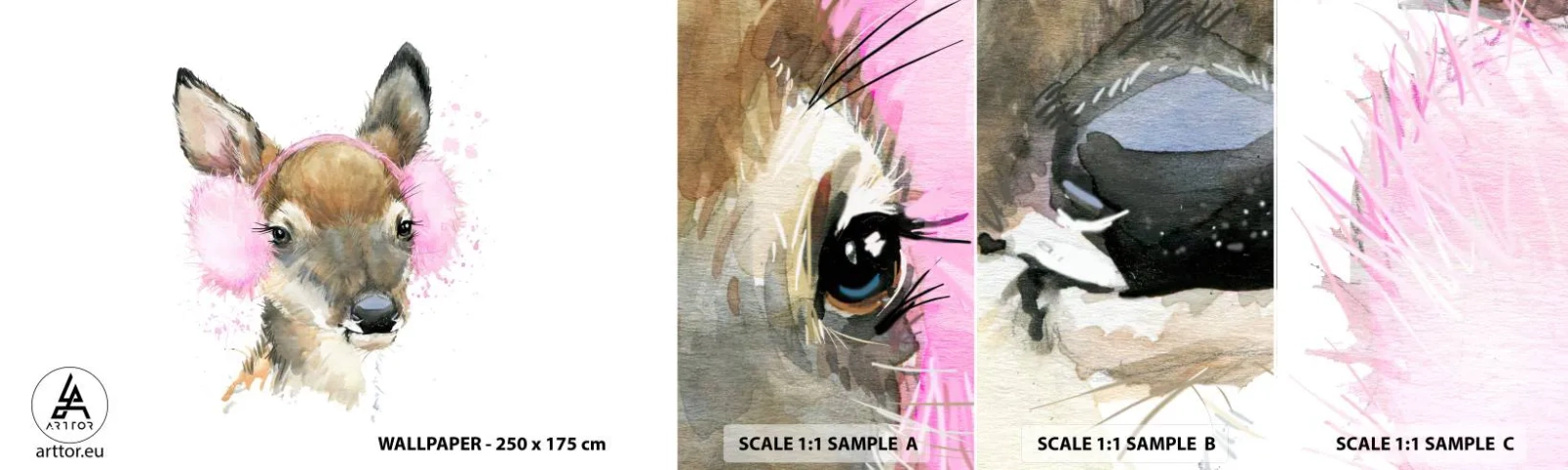 Mostră tapet autocolant Deluxe Sticker - Și gerul nu mai este înfricoșător - Pentru copii, Icre, Grafică - 100x30 cm