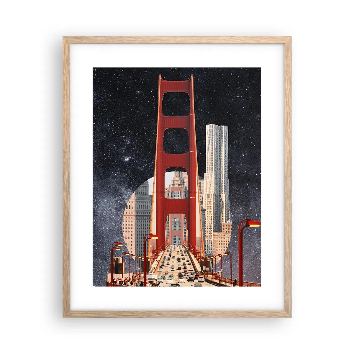 Poster în ramă de stejar deschis - Întotdeauna în centru - 40x50 cm