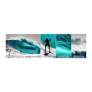 Mostră tapet autocolant Deluxe Sticker - Provocare acceptată - Surfing, Val înalt, Surfer - 100x30 cm
