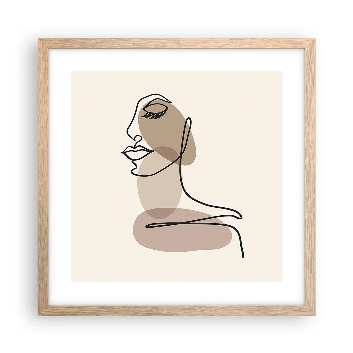 Poster în ramă de stejar deschis - Ascultându-se pe sine - 40x40 cm