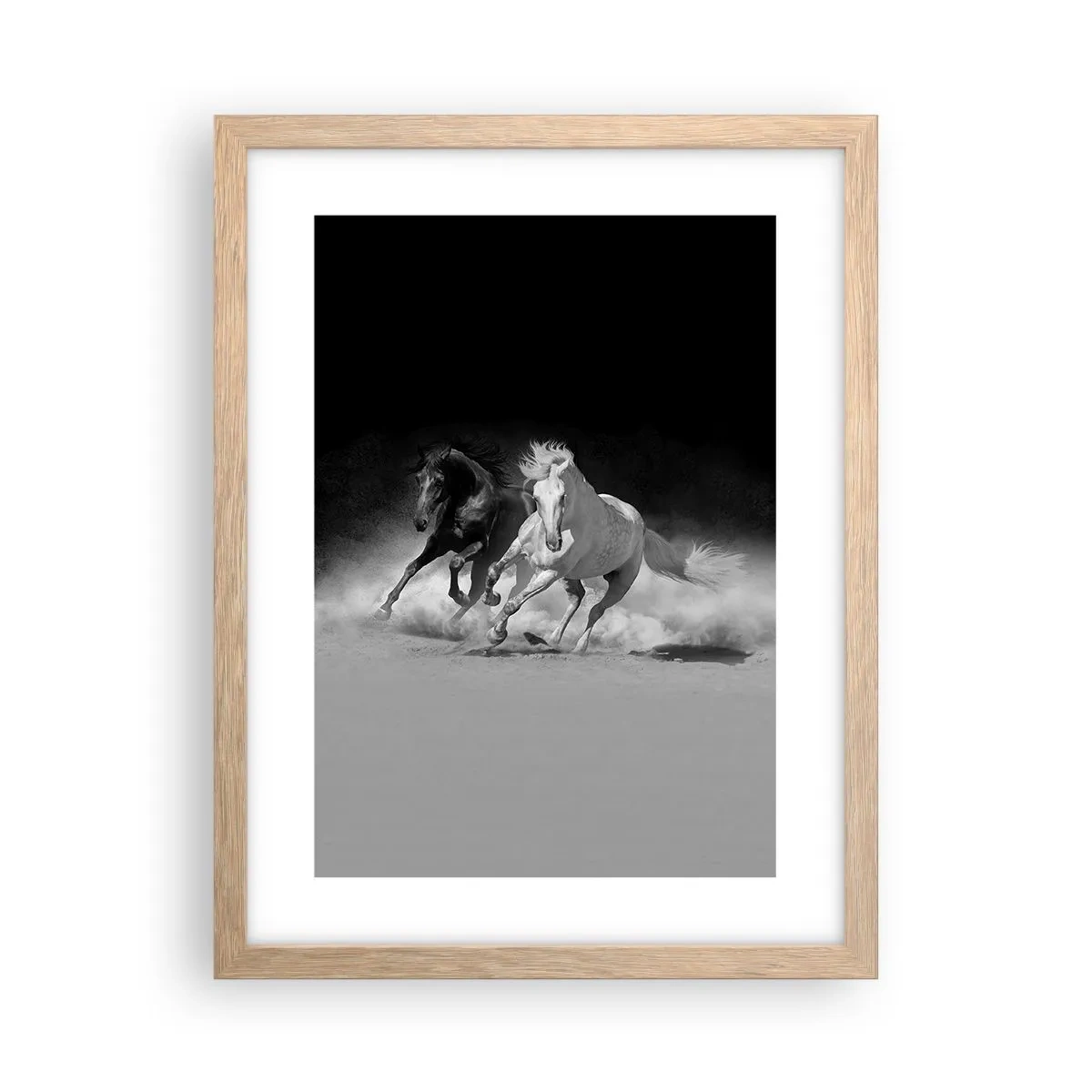 Poster în ramă de stejar deschis - Galopul libertății - 30x40 cm