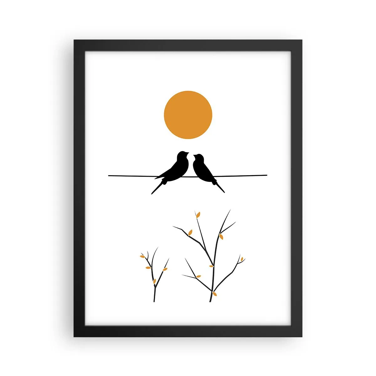 Poster în ramă neagră - Seară cu privighetori - 30x40 cm