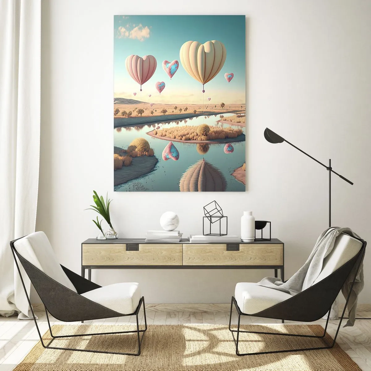 Tablou pe sticlă - Iubirea ne înalță - 50x70 cm