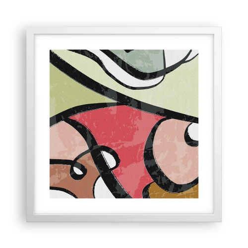 Poster în ramă albă - Piruetă printre culori - 40x40 cm