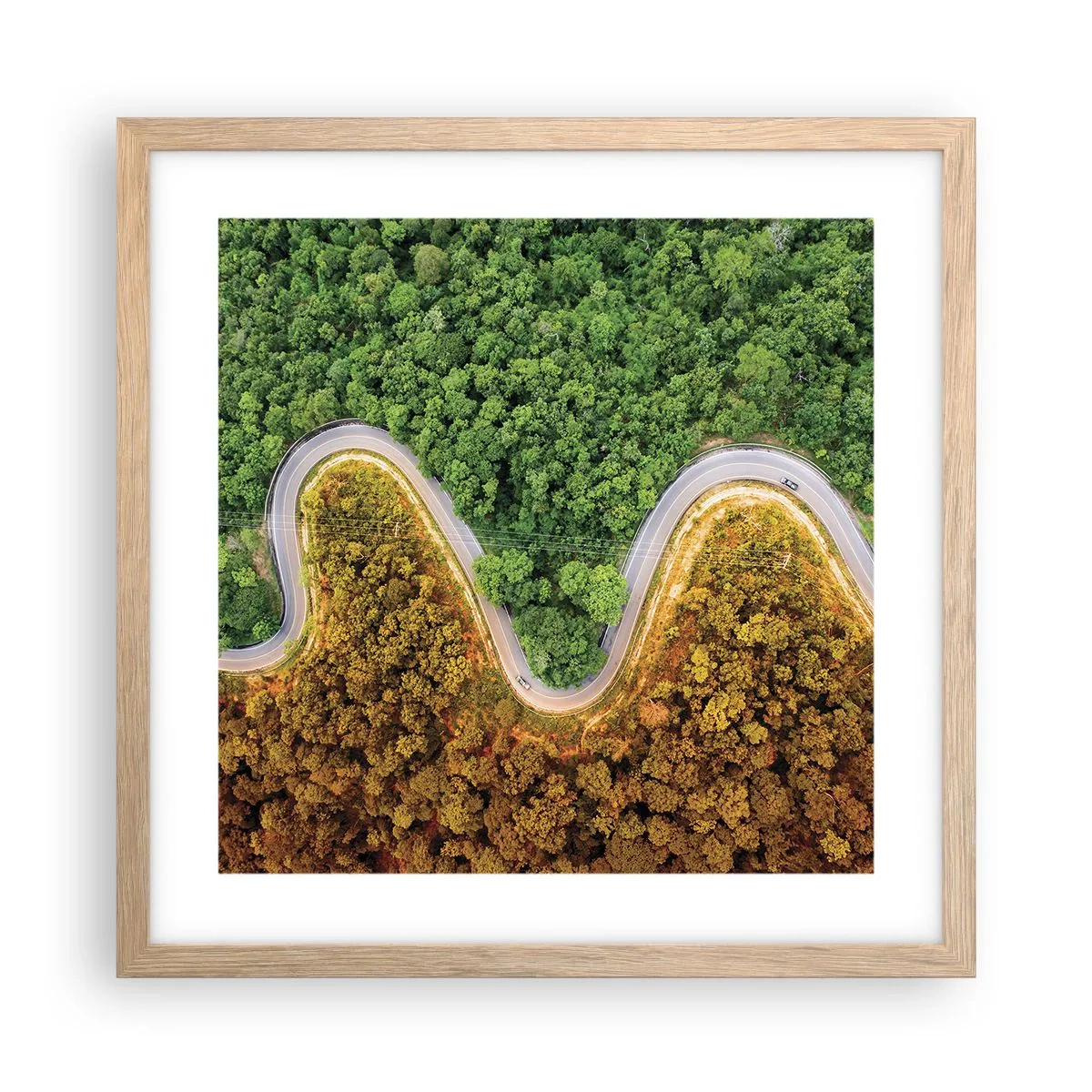 Poster în ramă de stejar deschis - Frontiere și defilee - 40x40 cm