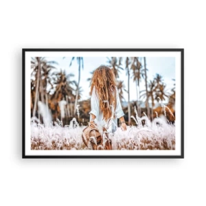 Poster în ramă neagră - Născută din puful de iarbă - 91x61 cm