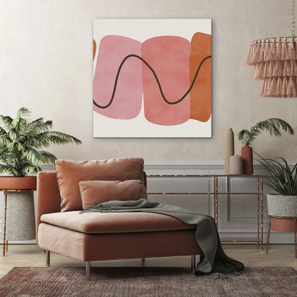 Tablou pe pânză - Mișcarea blândă a formelor - 60x60 cm