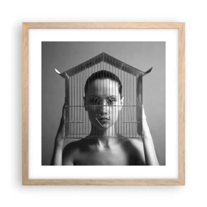 Poster în ramă de stejar deschis - Un portret oarecum suprarealist - 40x40 cm
