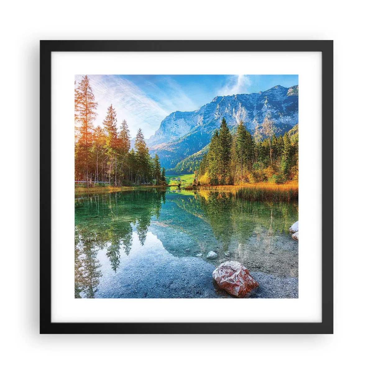 Poster în ramă neagră - Blândețea toamnei - 40x40 cm