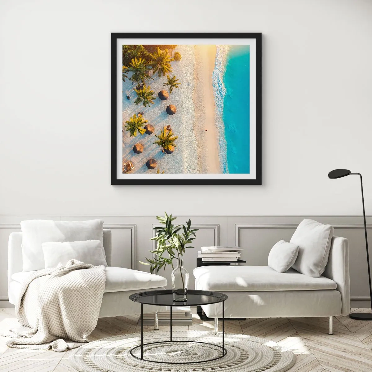 Poster în ramă neagră - Bun venit în paradis - 50x50 cm