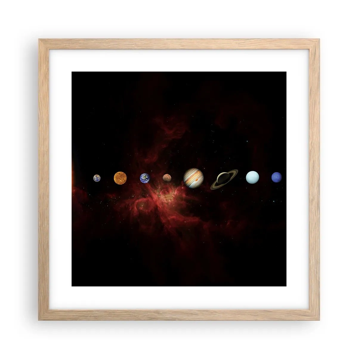 Poster în ramă de stejar deschis - Cartierul nostru - 40x40 cm